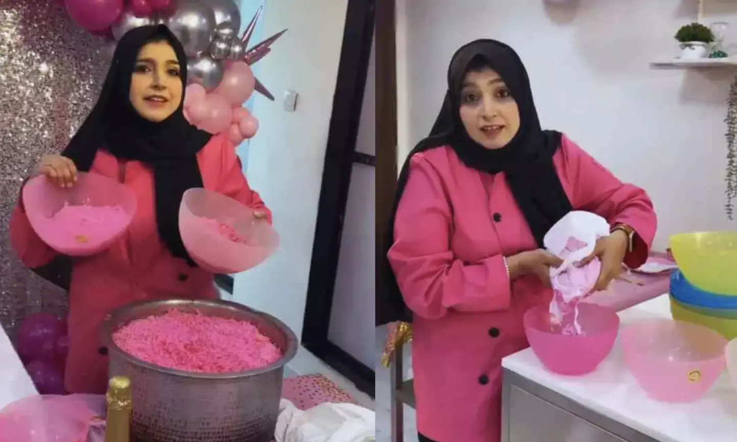 Barbie pink biryani video stirs controversy among netizens! watch video