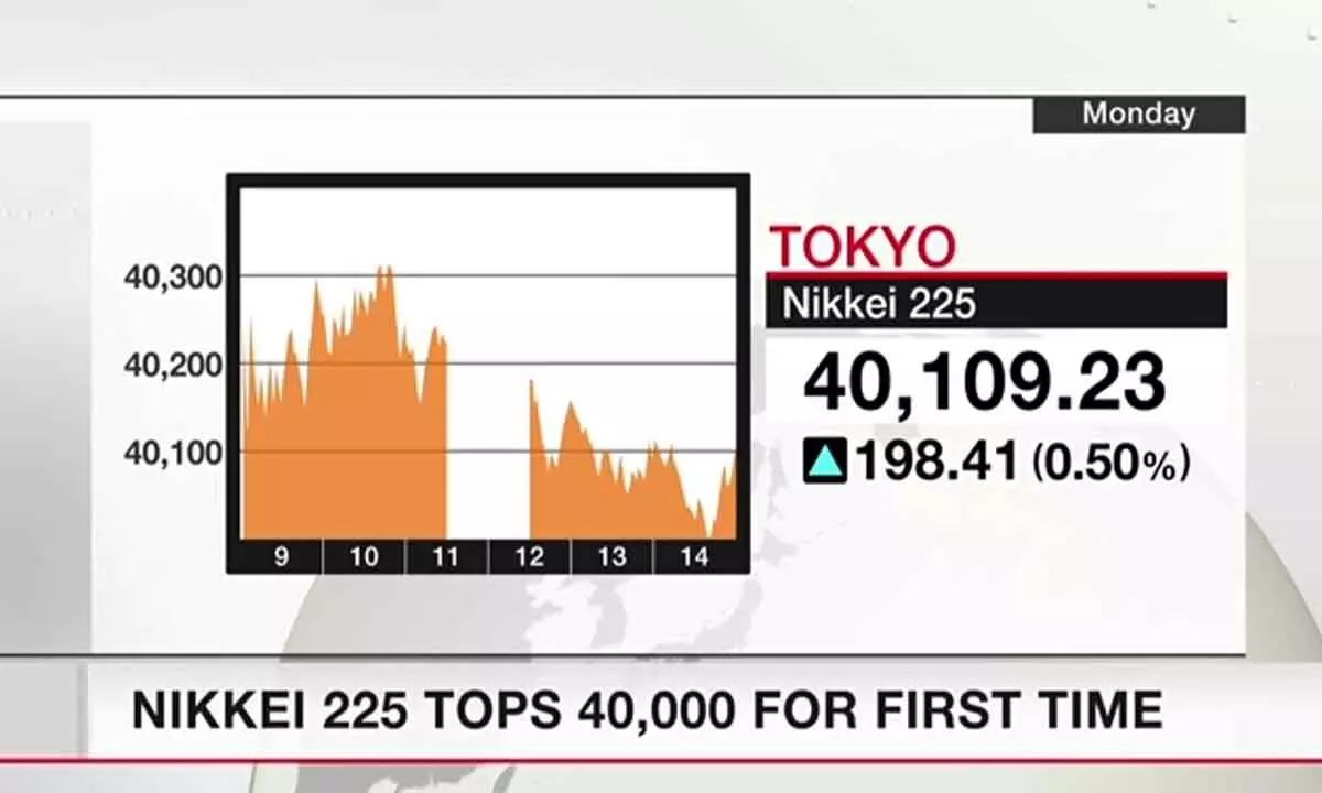 Nikkei-225 tops 40,000 for 1st time