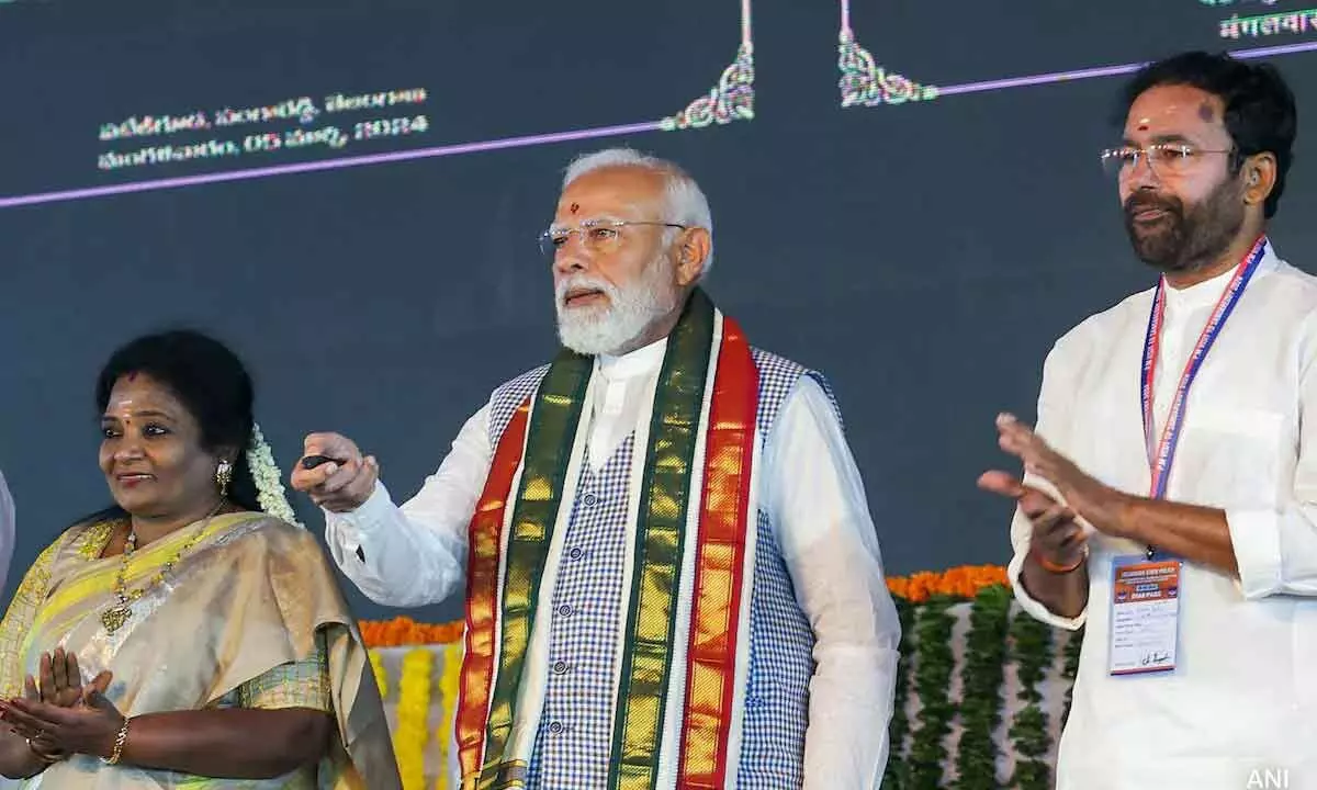 PM unveils Rs 7,200 cr projects in Telangana