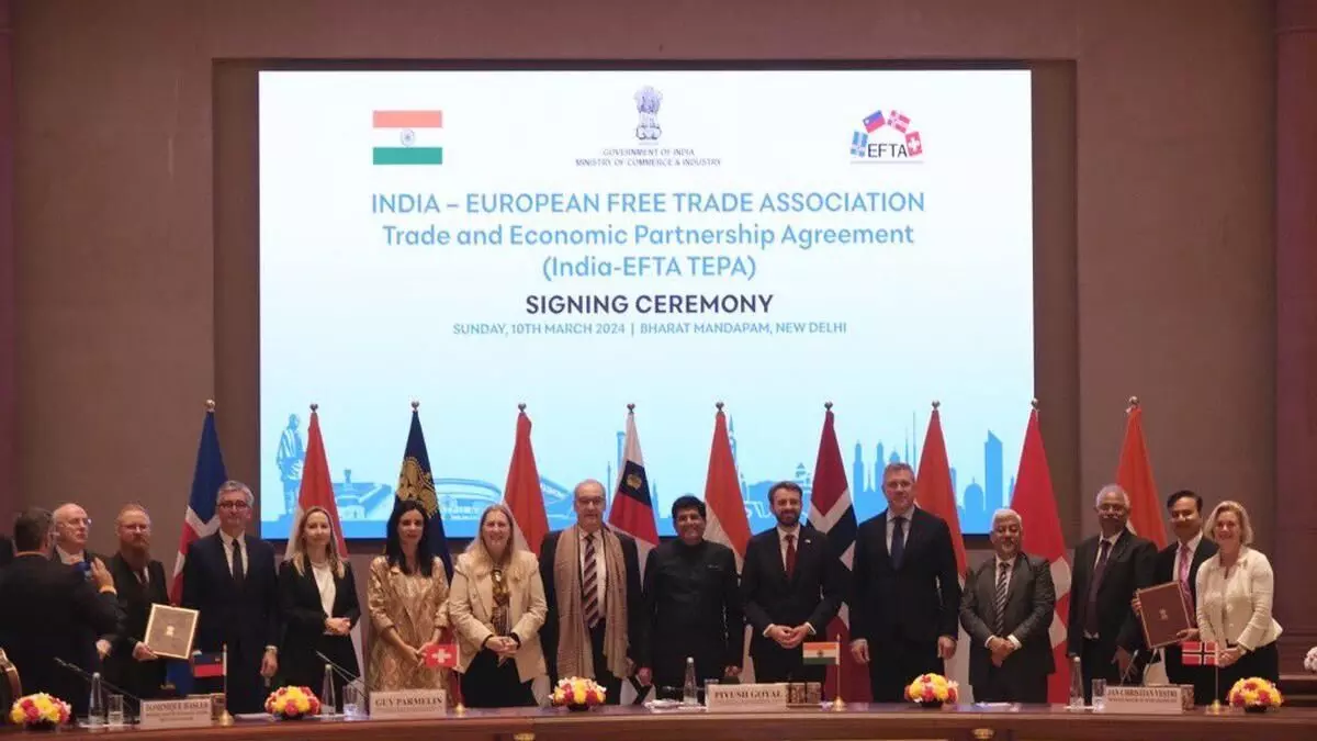 European Free Trade Assoc pledges $100 bn investment in India over 15 years