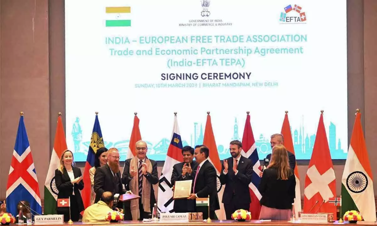 $100-bn FDI expected as India, EFTA ink pact