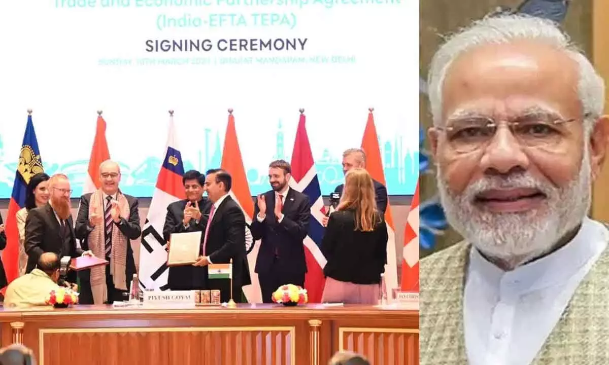 PM Modi hails India-EFTA trade pact