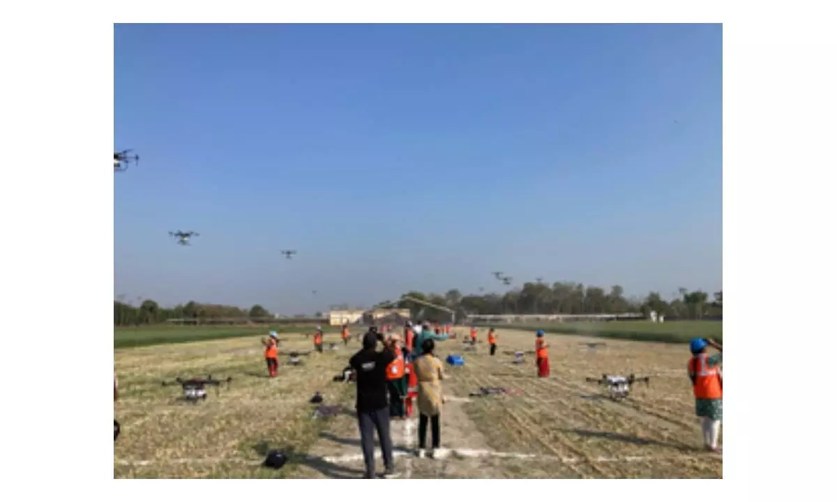 150 Namo Drone Didis from UP, Bihar showcase skills to PM at Sashakt Nari - Viksit Bharat programme