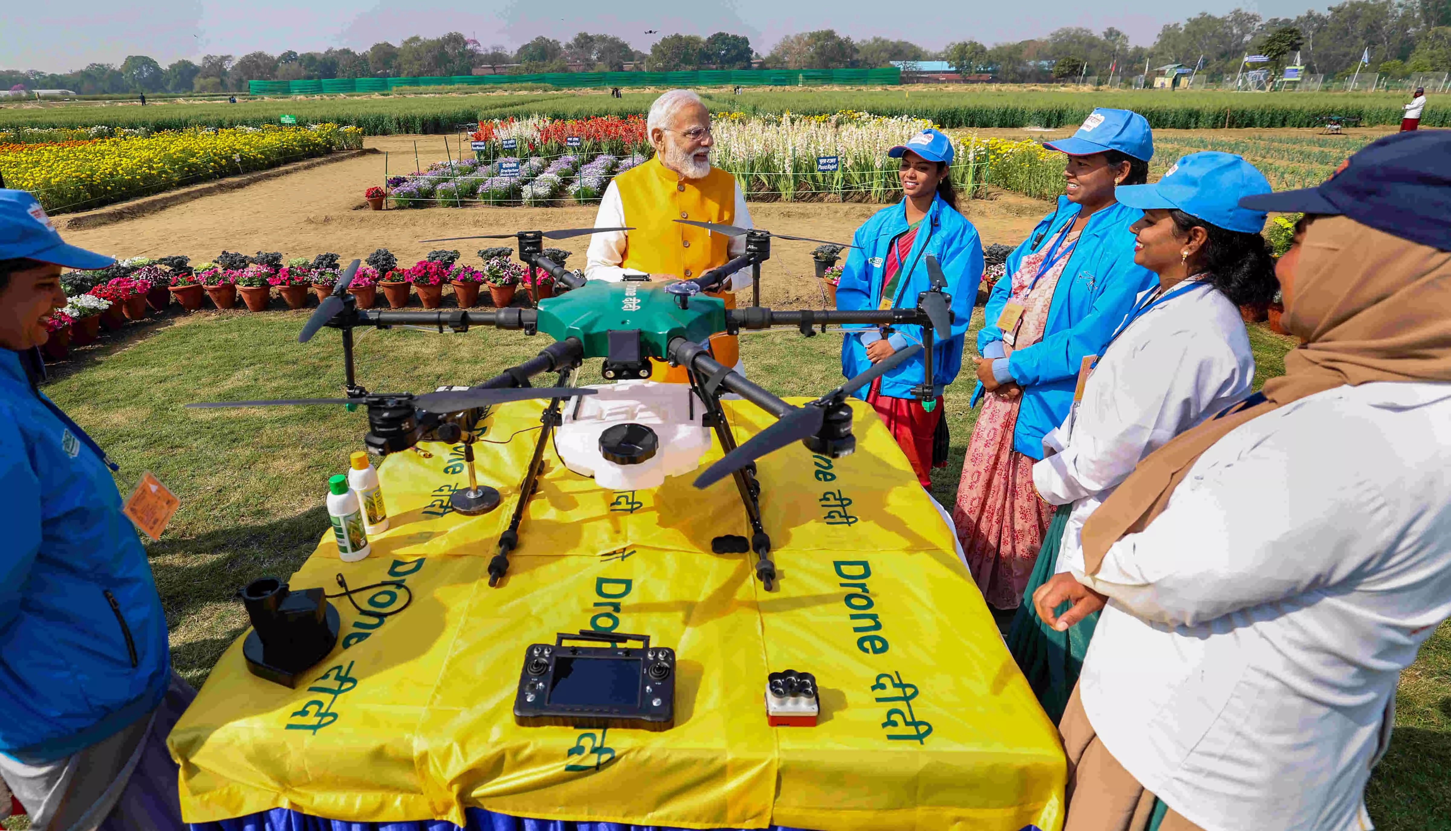 150 Namo Drone Didis from UP, Bihar showcase skills to PM at Sashakt Nari - Viksit Bharat programme