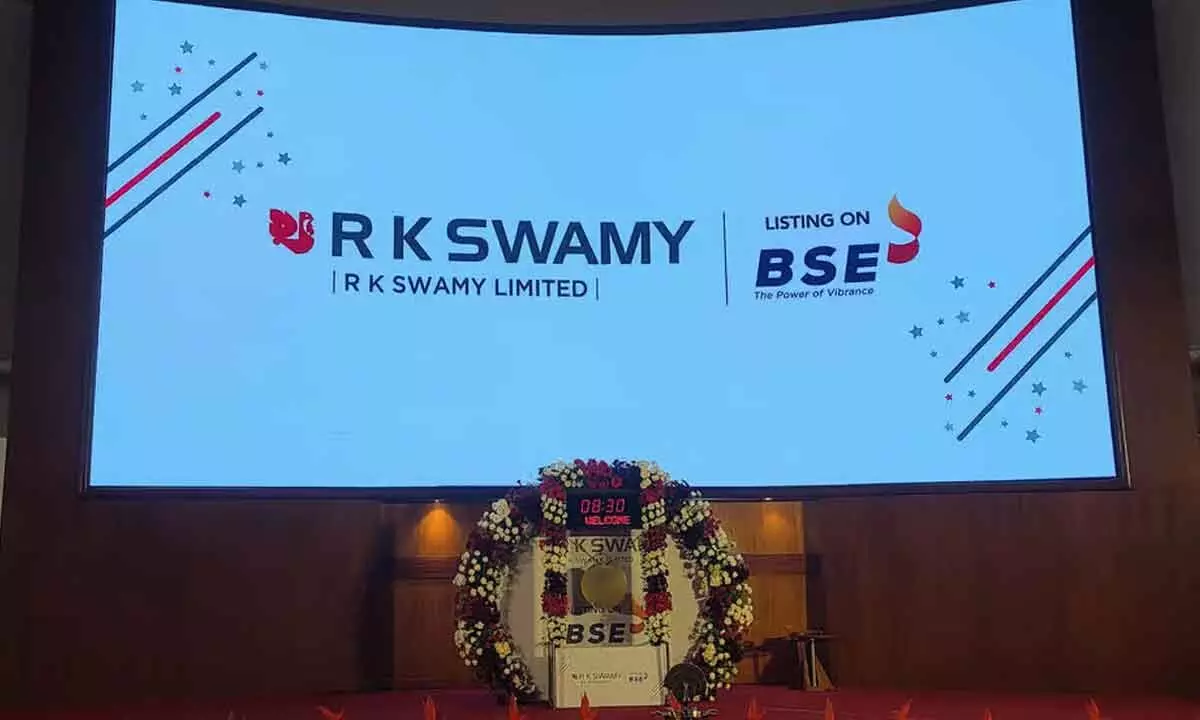 RK Swamy lists at 13% discount
