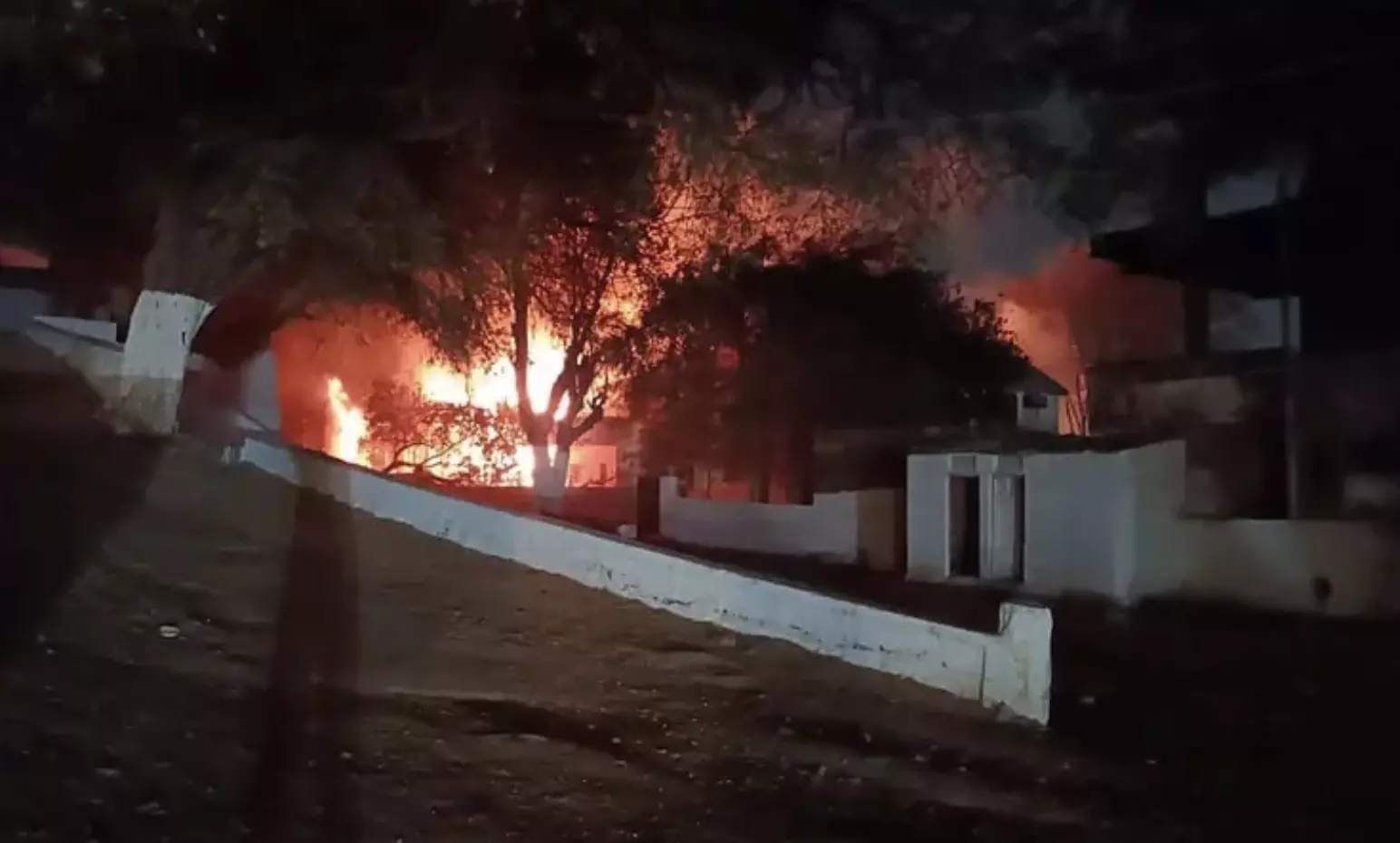 Petrol bunk catches fire at Tolichowki in Hyderabad Petrol bunk catches fire at Tolichowki in Hyderabad