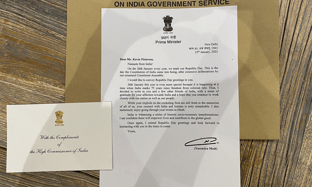 Prime Minister Modi’s Gratitude Letter