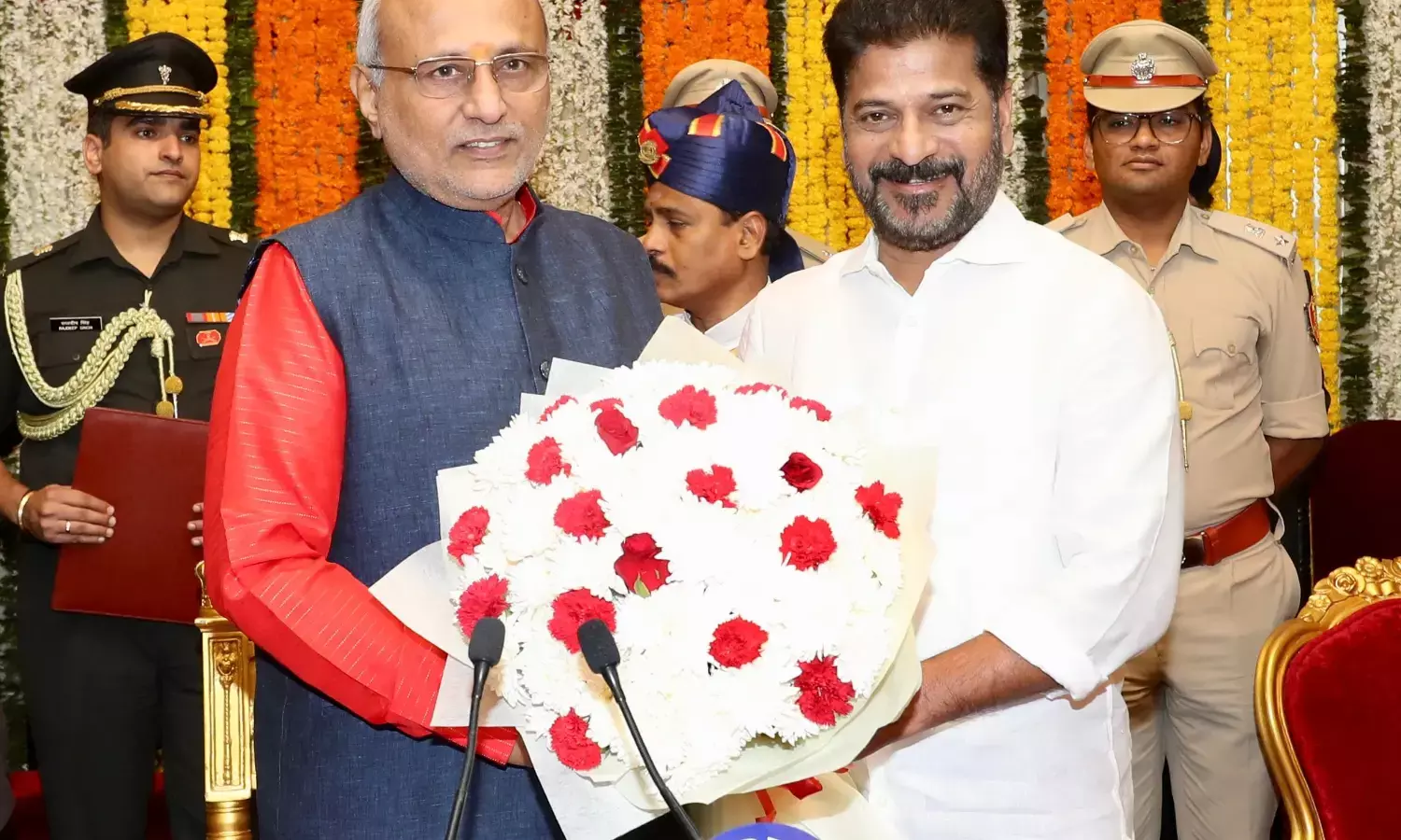 Radhakrishnan sworn in as the Gov of Telangana, will assume addl charge of Puducherry on Mar 22