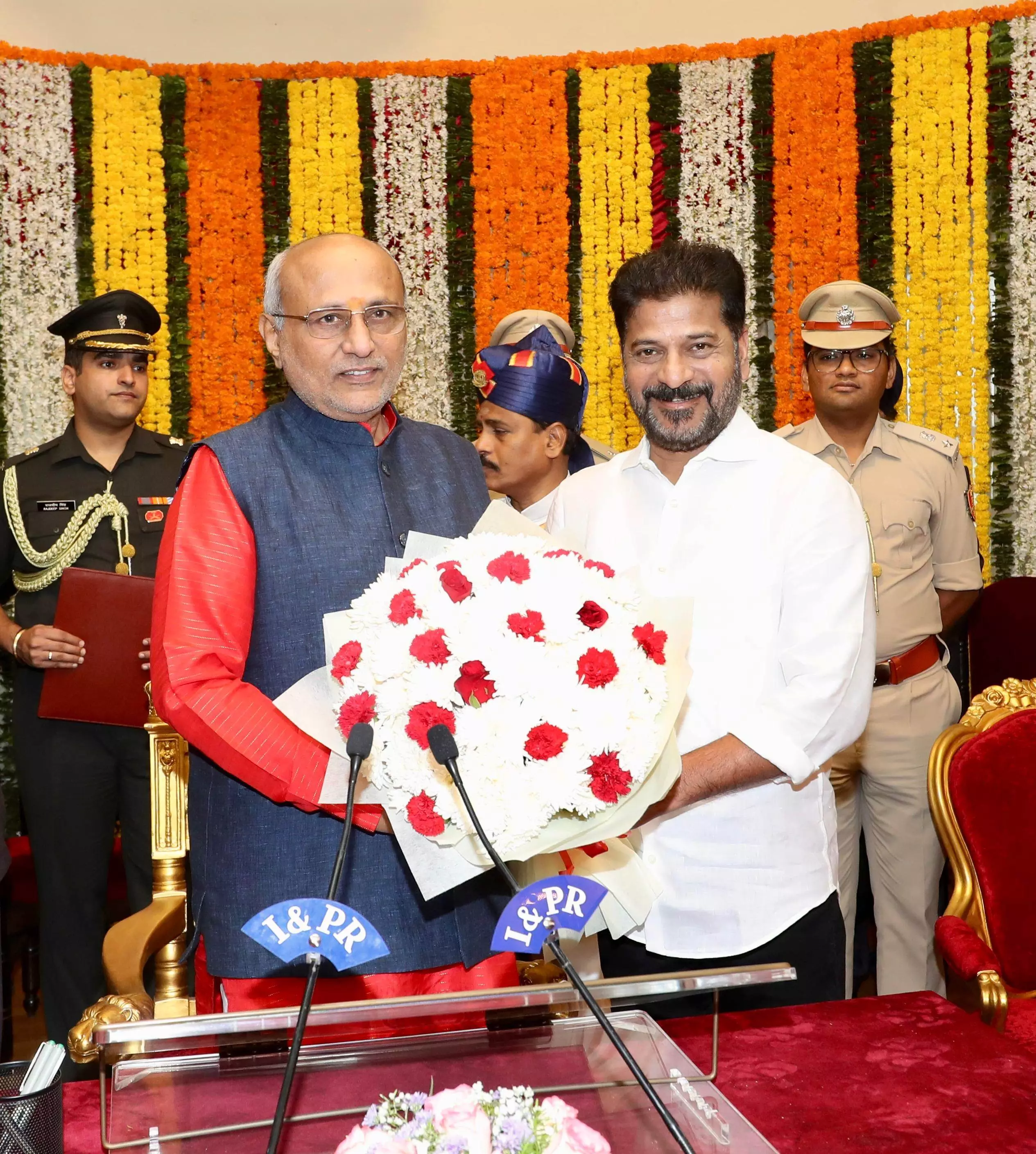 Radhakrishnan sworn in as the Gov of Telangana, will assume addl charge of Puducherry on Mar 22