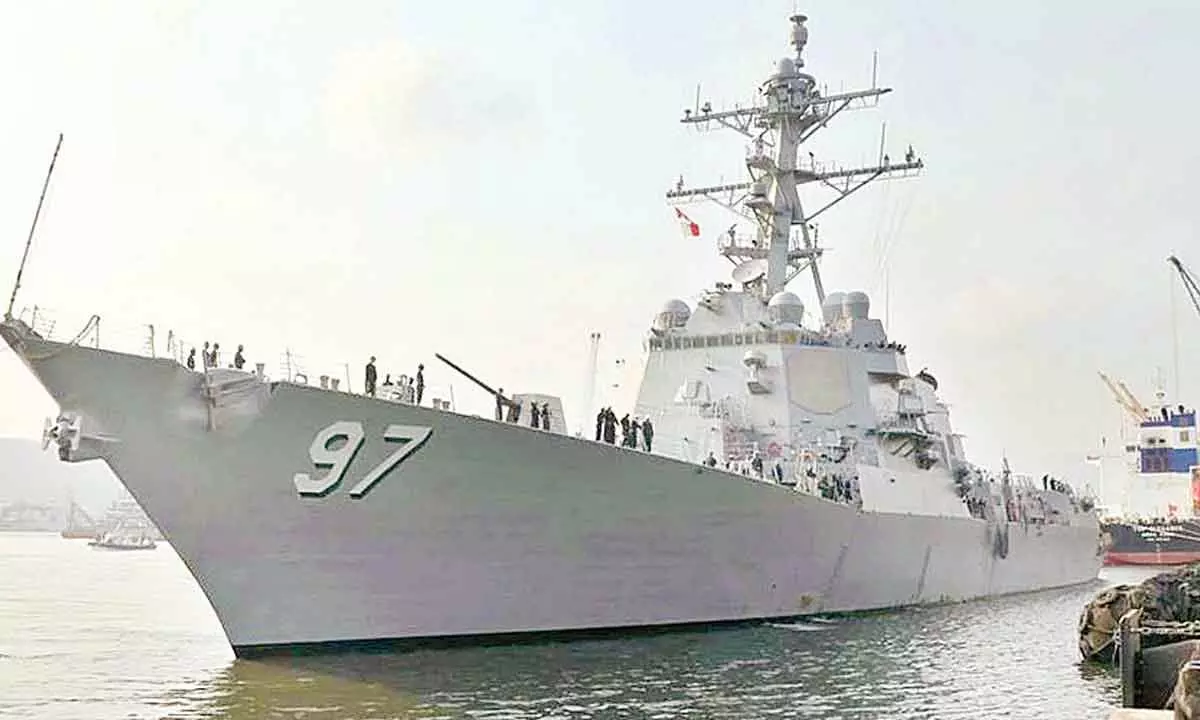 USS Halsey arrives in Vizag for Tiger Triumph exercise