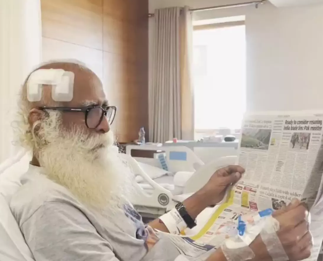 Sadhguru shows signs of recovery after emergency brain surgery; shares video