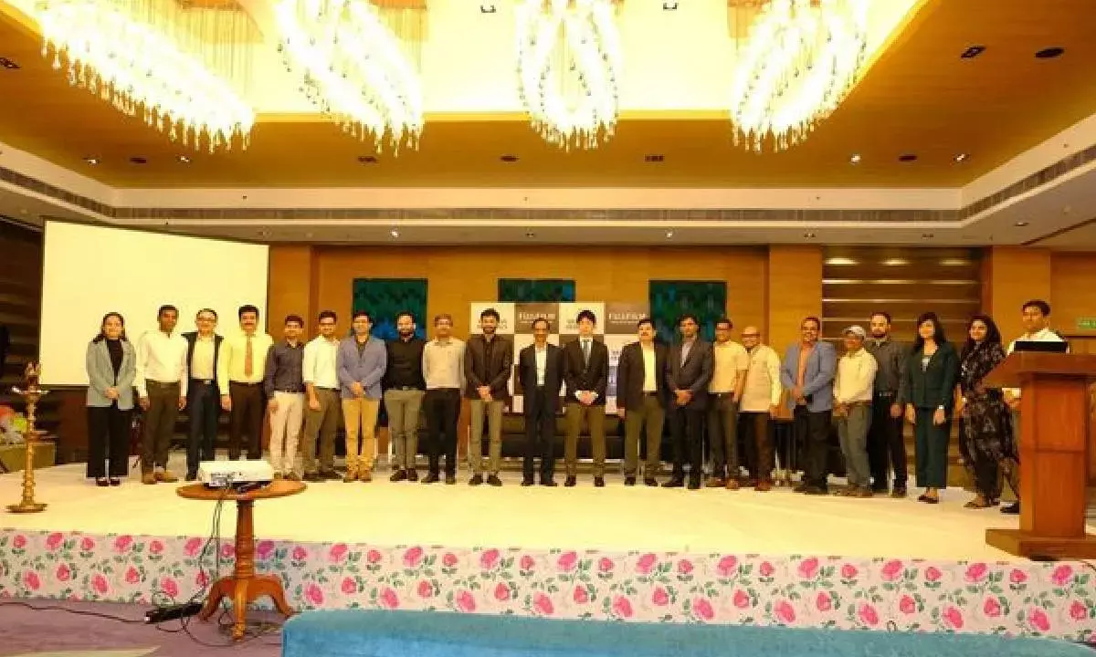 Dheeraj Chaudhri, Head of Endoscopy Division, Fujifilm India and Dr G Surender Rao, Managing Director, Yashoda Hospitals during the announcement in hyderabad