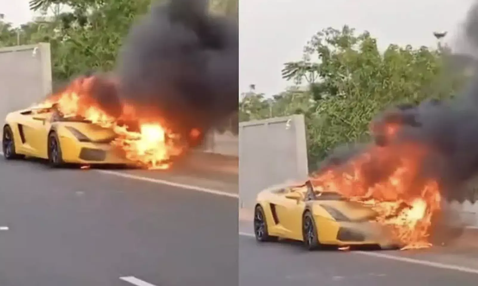 Lamborghini set ablaze in Hyderabads Pahadi Shareef area