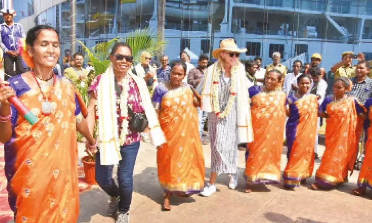 Vizag intl cruise terminal welcomes first luxury cruise ship ‘The World’