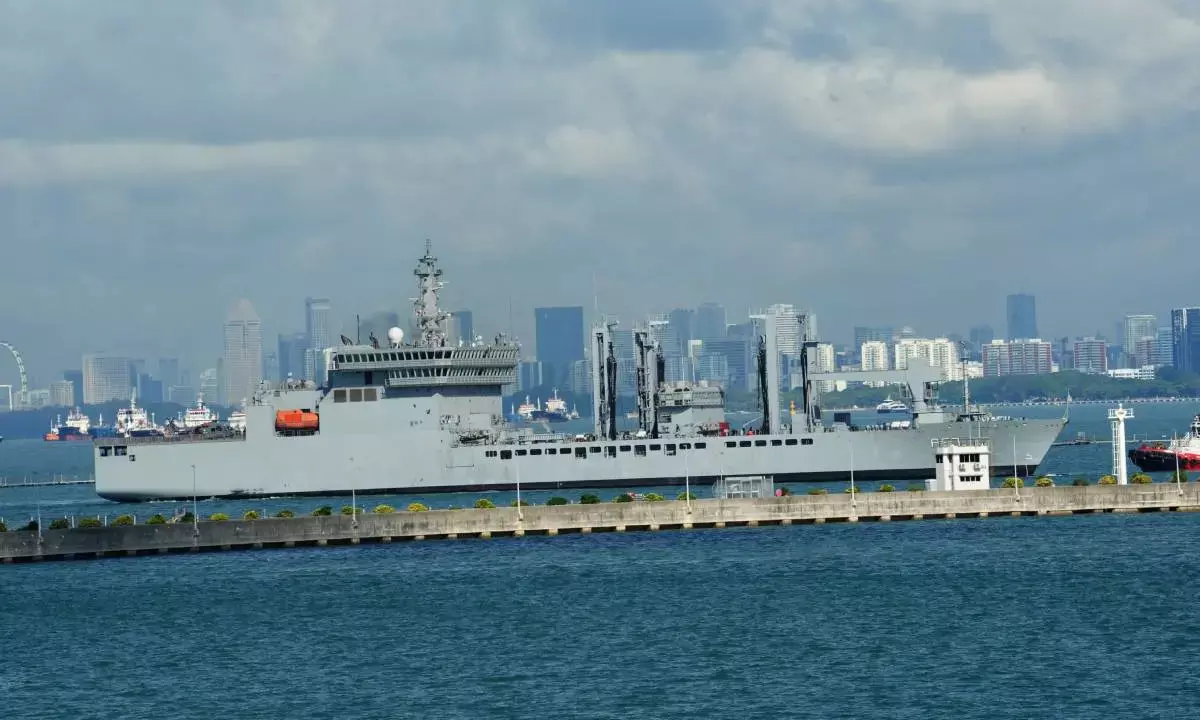 Indian Naval Ships arrive in Singapore for operational deployment in South China Sea