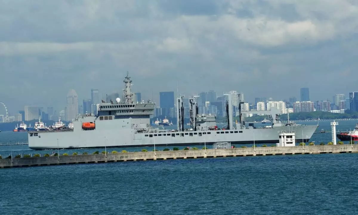 Indian Naval Ships arrive in Singapore for operational deployment in South China Sea