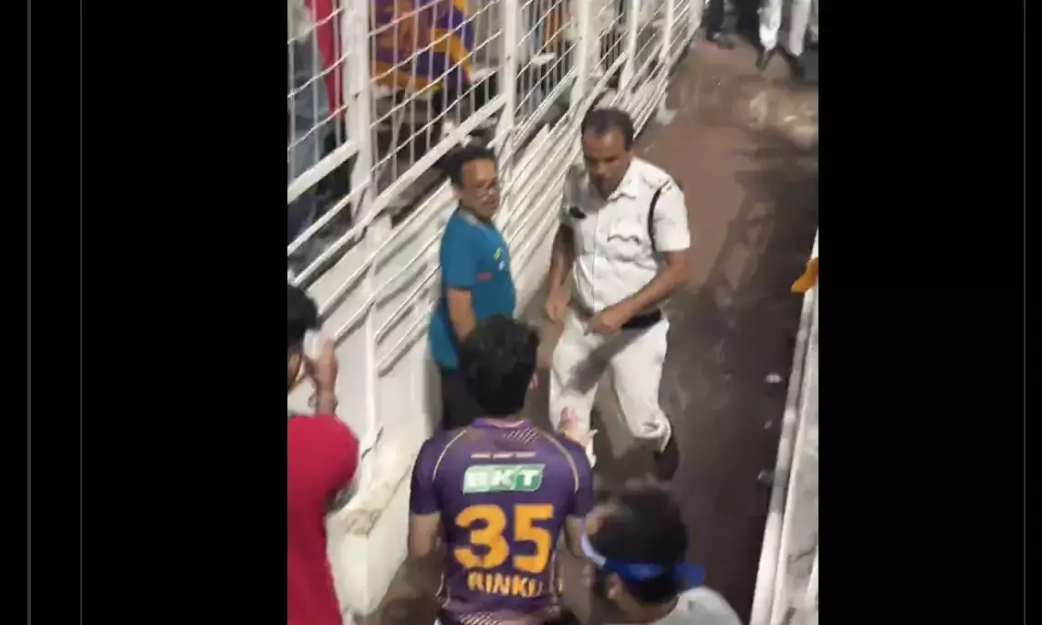 Viral video: Fan caught trying to steal match ball during KKR vs. MI match