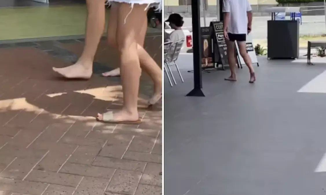 Australians dont mind going barefoot strolls! Viral