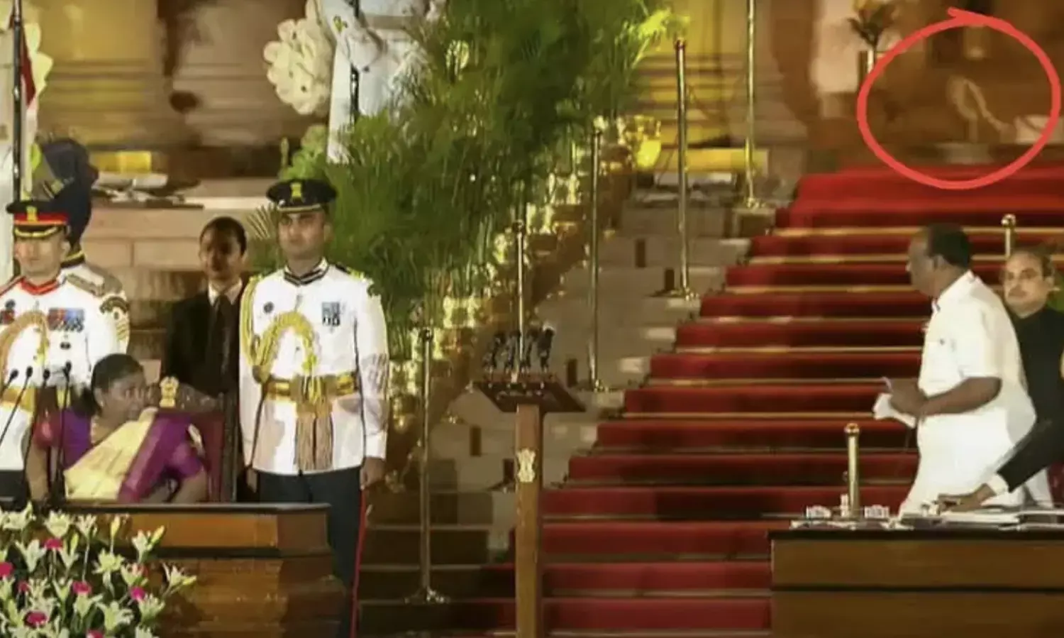 Mysterious animal caught in camera during the oath-taking ceremony at Rashtrapati Bhavan: video