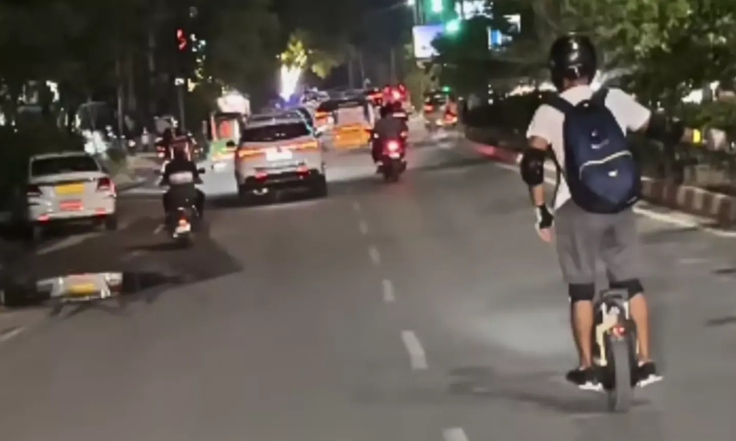 Man riding unicycle on Hyderabad roads: Viral video