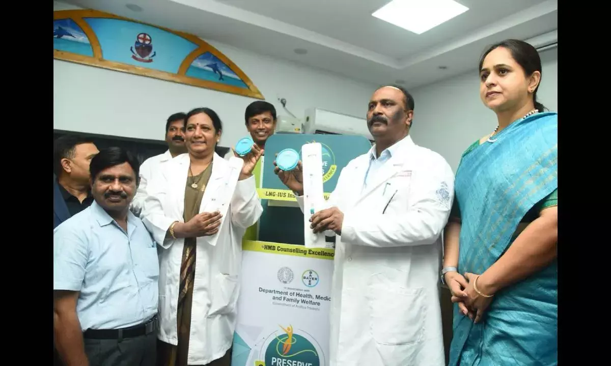 From the left Dr. Sandhya Devi, HOD - Gynaec Dept., King George Hospital, Dr. P. Sivananda, Superintendent, King George Hospital, and Shweta Rai, Managing Director India and Country Division Head South Asia, Bayer