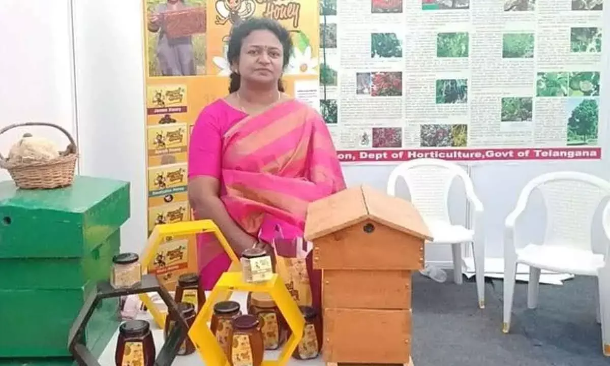 K  Indira Reddy, Founder president of Telangana  Bee Hub Society