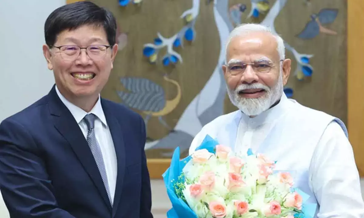 Foxconn chief calls on PM Modi
