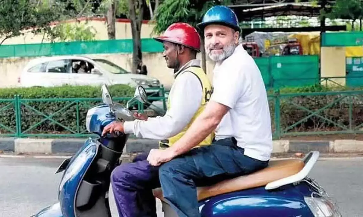 Rahul promises policy reforms for gig workers in Cong States