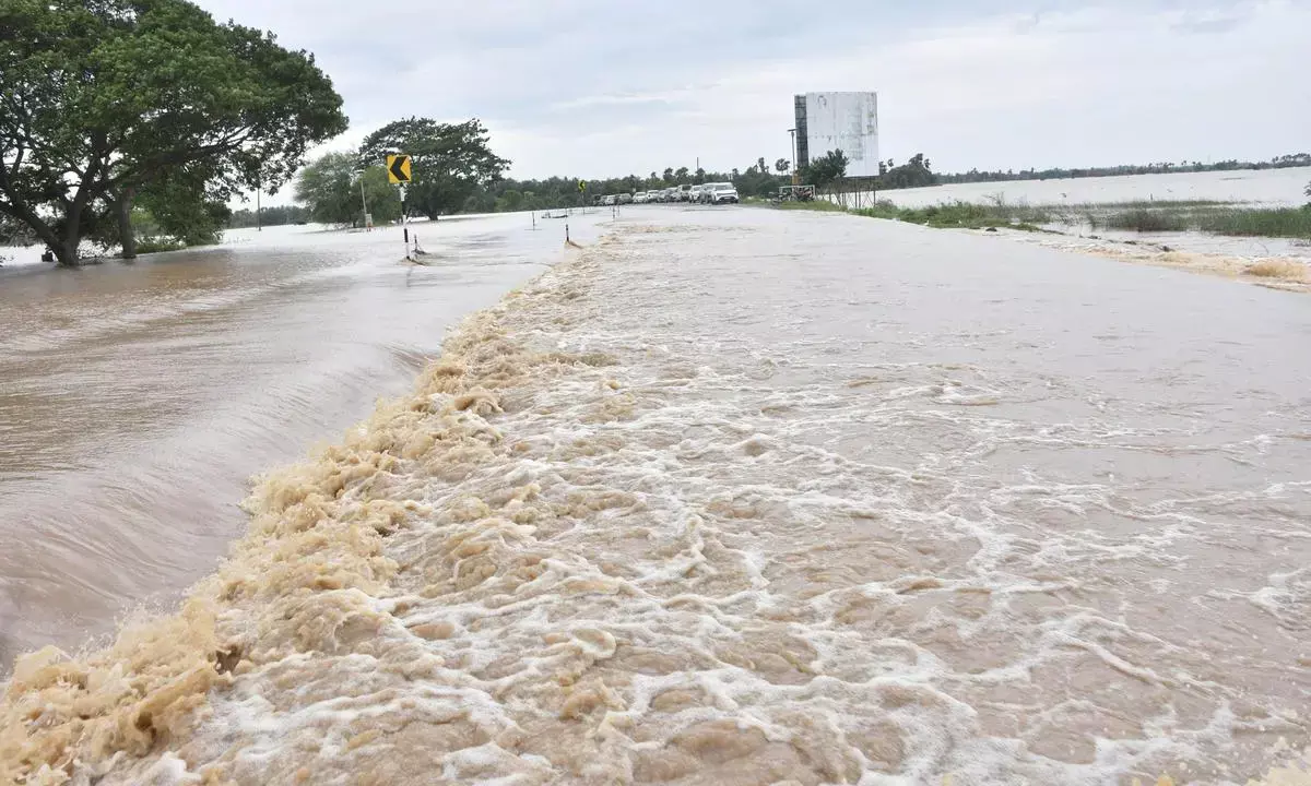 Traffic Movement on Hyderabad- Vijayawada Route Suspended Due to Rains