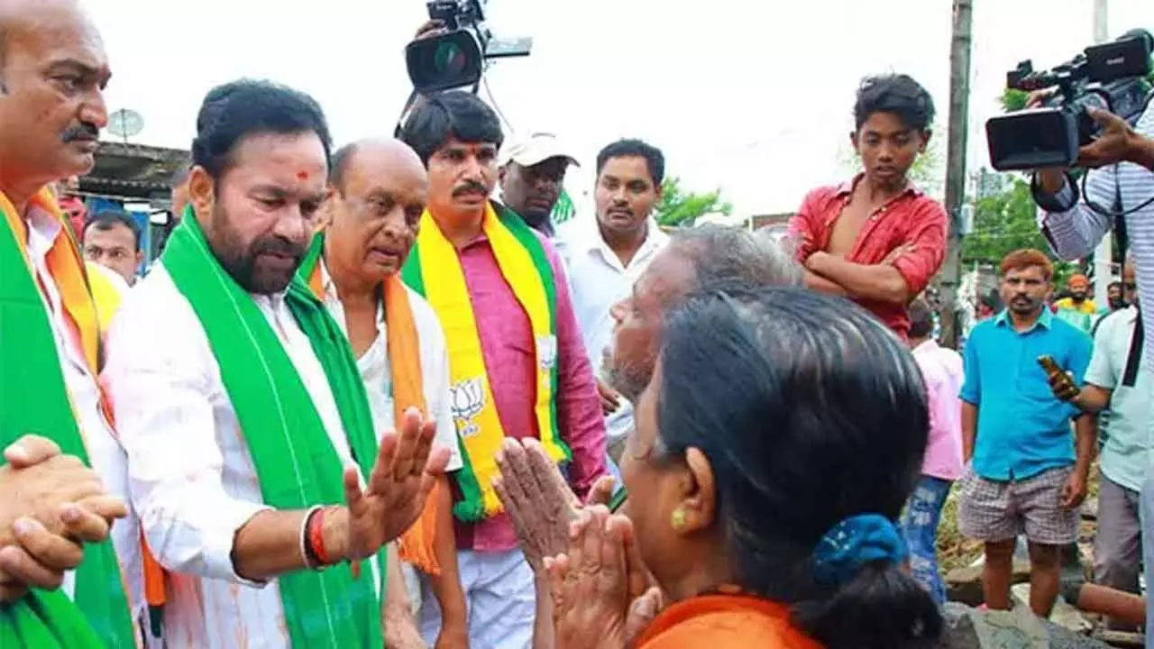 Union Minister Kishan Reddy visits Khammam flood victims Union Minister Kishan Reddy visits Khammam flood victims