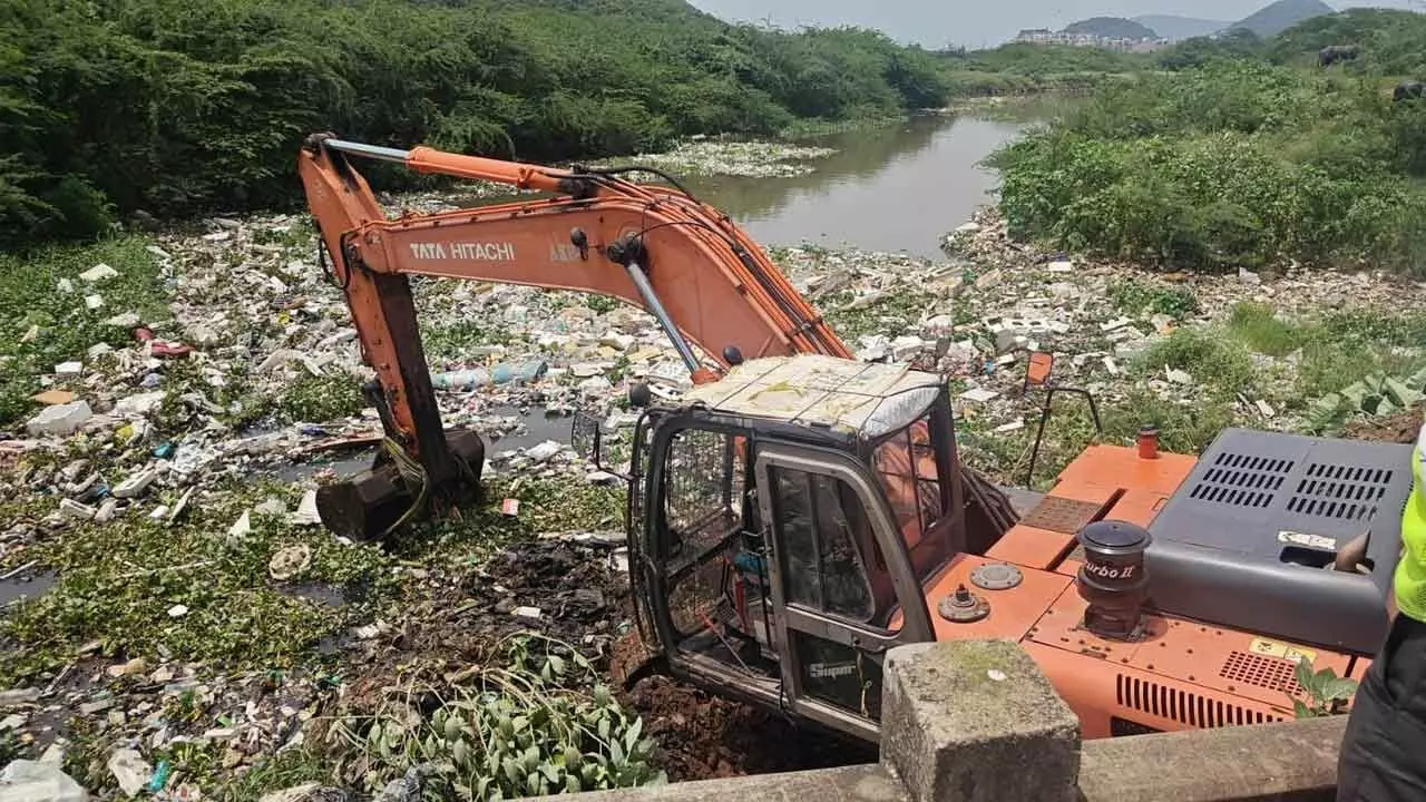 Adani Engages Teams For Cleaning Drains In Vizag Adani Engages Teams For Cleaning Drains In Vizag