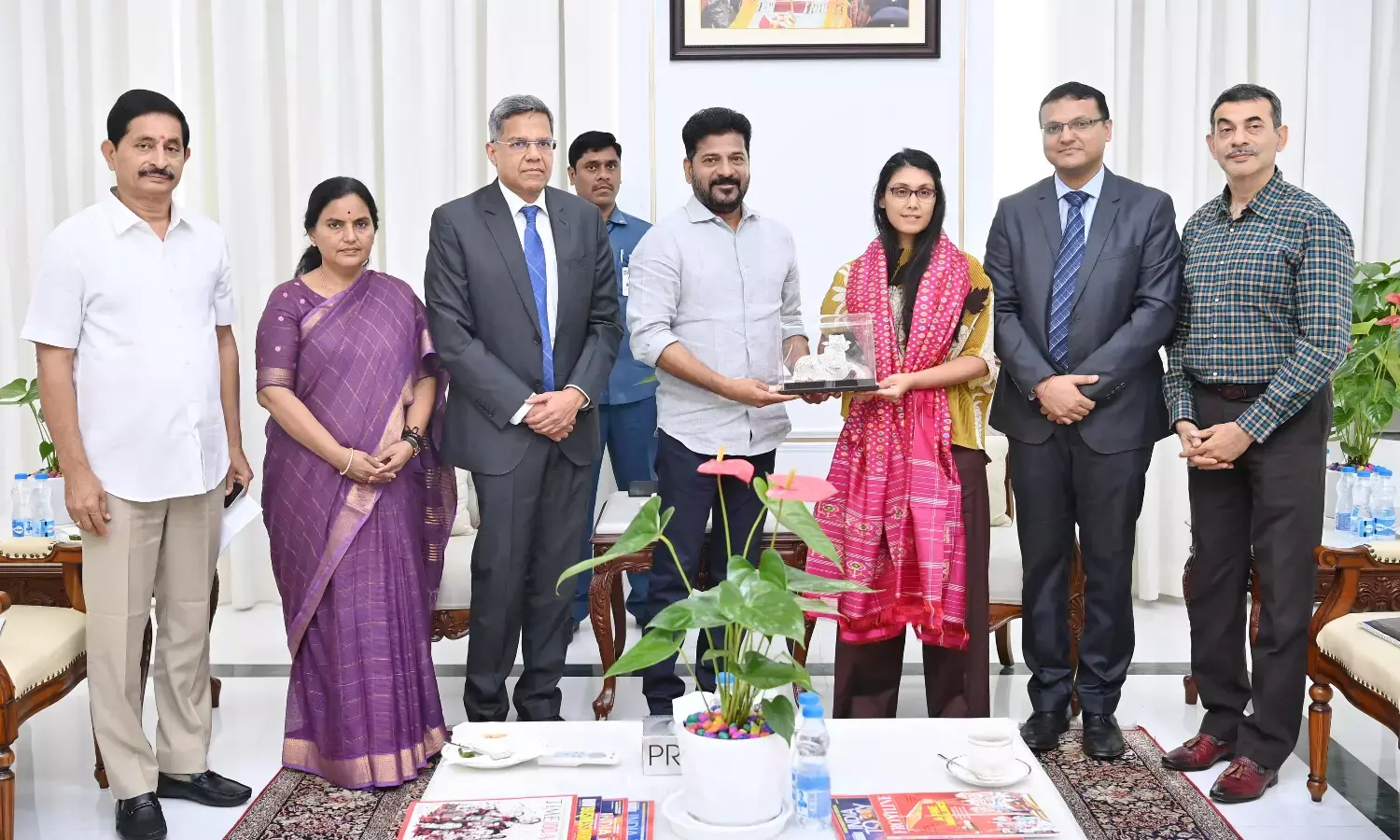 HCL Technologies Chairperson Roshni Nadar Meets Telangana Chief Minister Revanth