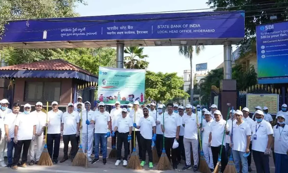 SBI Cleanliness Drive Marks Gandhi Jayanti