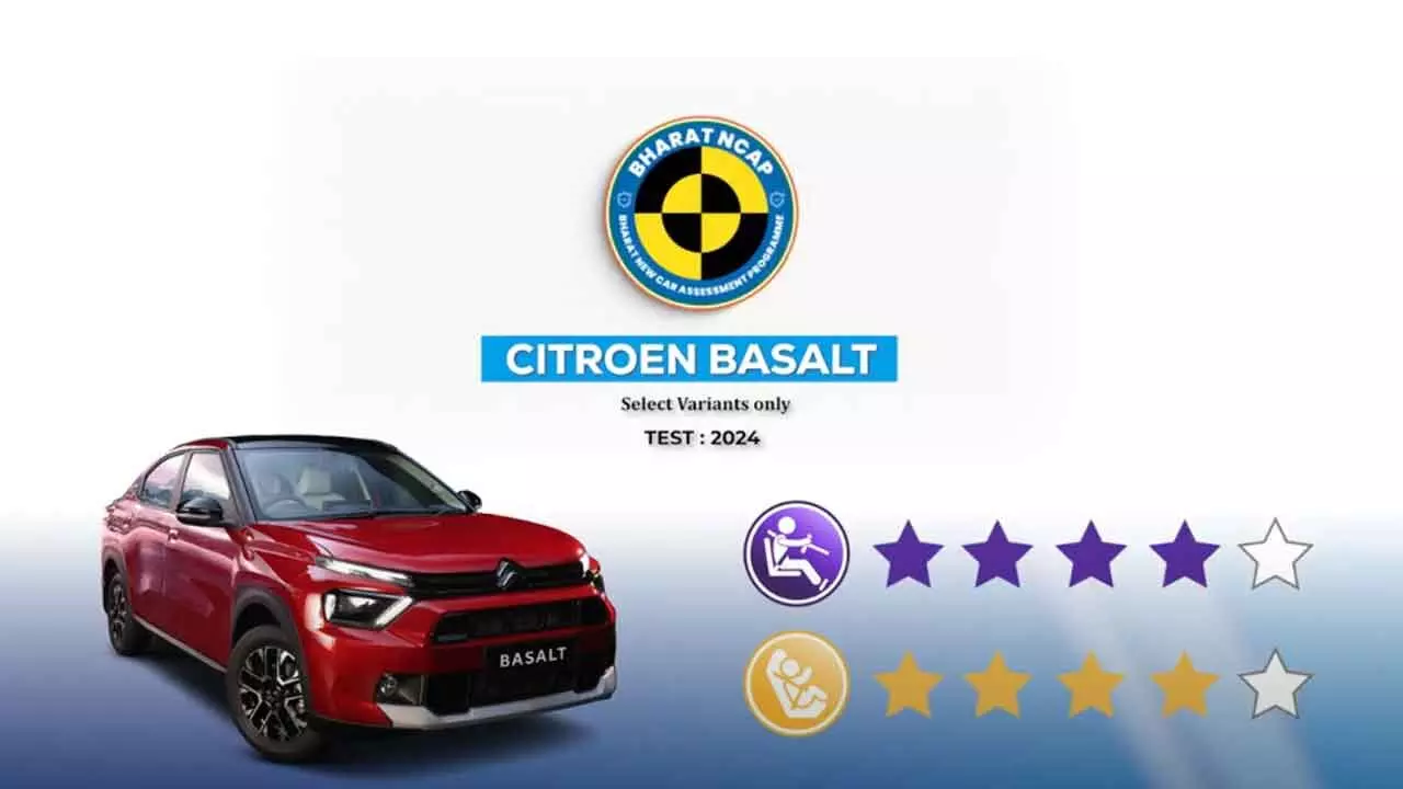 Citroen Basalt Earns 4-Star Rating In NCAP Safety Tests Citroen Basalt Earns 4-Star Rating In NCAP Safety Tests