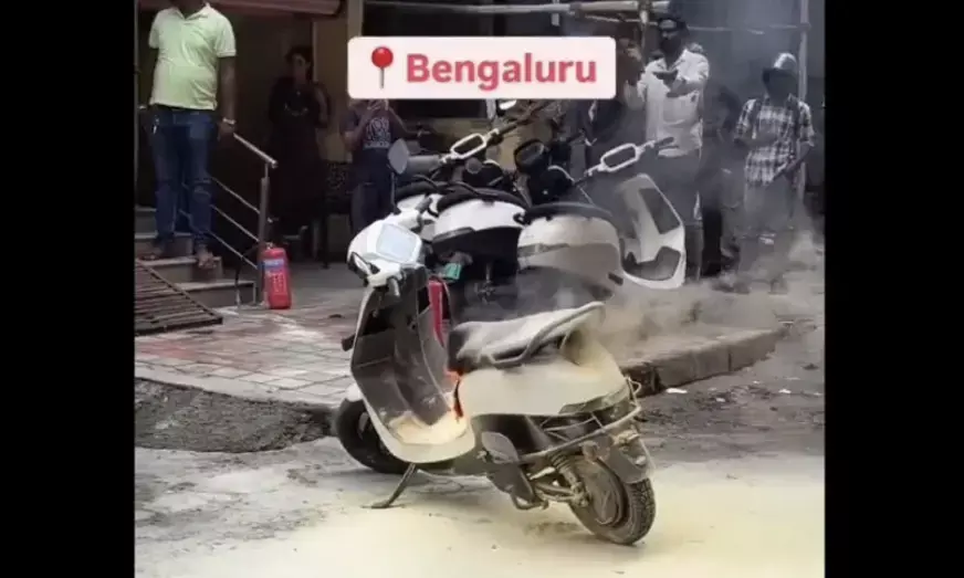Ola scooter catches fire outside Bengaluru showroom, sparks social media outcry