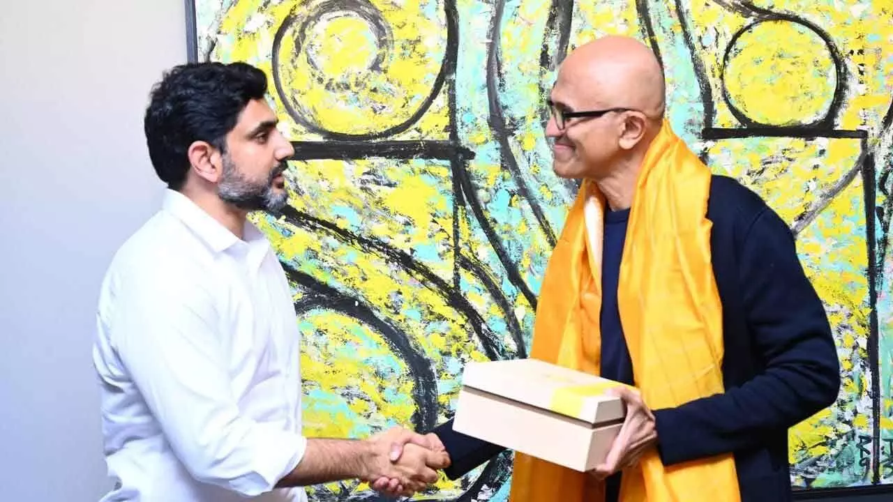 Lokesh Invites Microsoft, Apple To Invest In Andhra Lokesh Invites Microsoft, Apple To Invest In Andhra