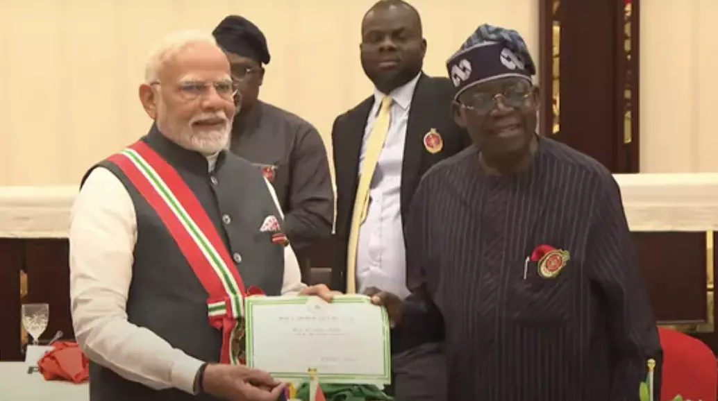 Nigeria honours PM Narendra Modi with ‘Grand Commander of the order of the Niger’ Award Nigeria honours PM Narendra Modi with ‘Grand Commander of the order of the Niger’ Award