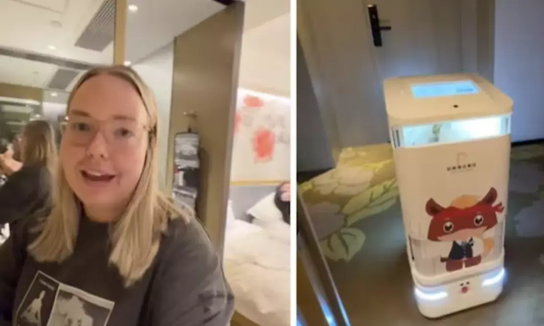 Robot delivers food to vlogger in viral video from China, internet reacts