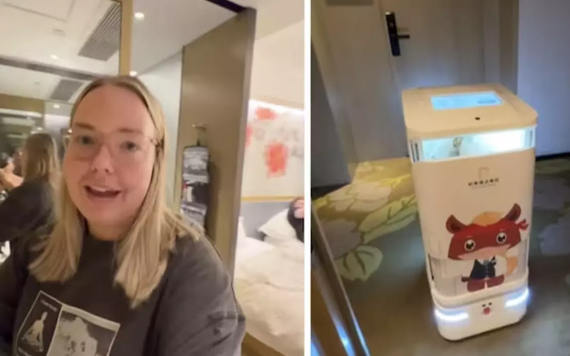 Robot delivers food to vlogger in viral video from China, internet reacts Robot delivers food to vlogger in viral video from China, internet reacts