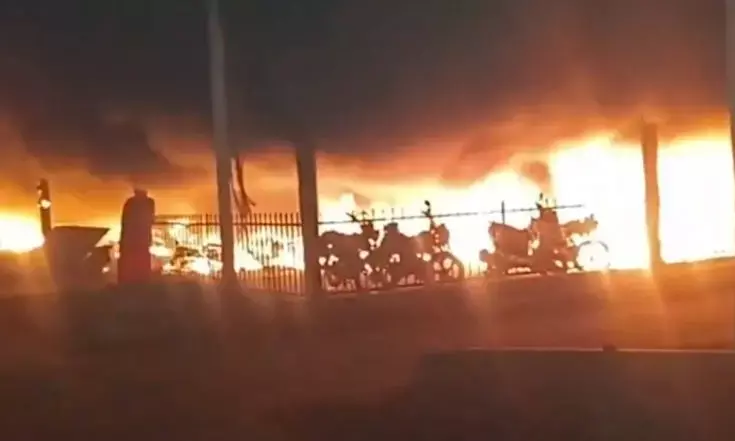 Massive Fire Erupts at Varanasi Railway Station, Claiming 200 Vehicles