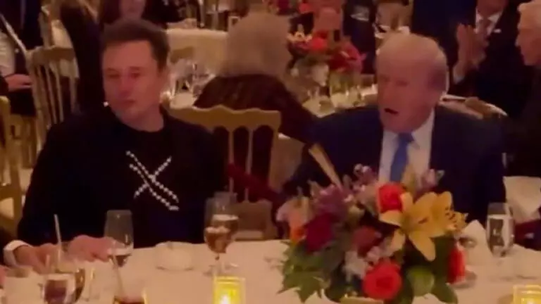 Trump turns DJ at Mar-a-Lago Thanksgiving with Stallone, Belichick, and Barron; Musk makes a toast