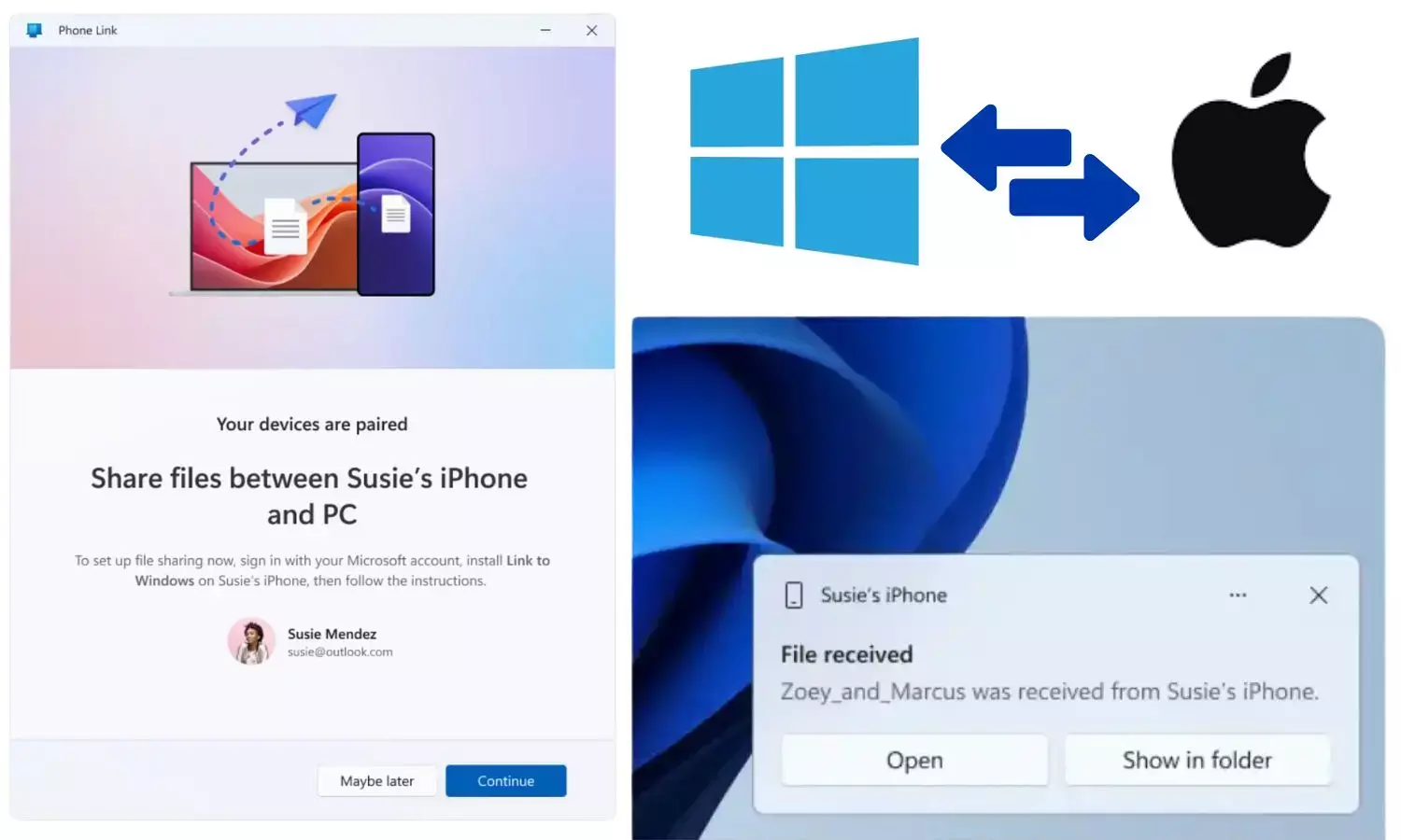 Microsoft Test Effortless Option To Share Files Between iPhones and Windows PC