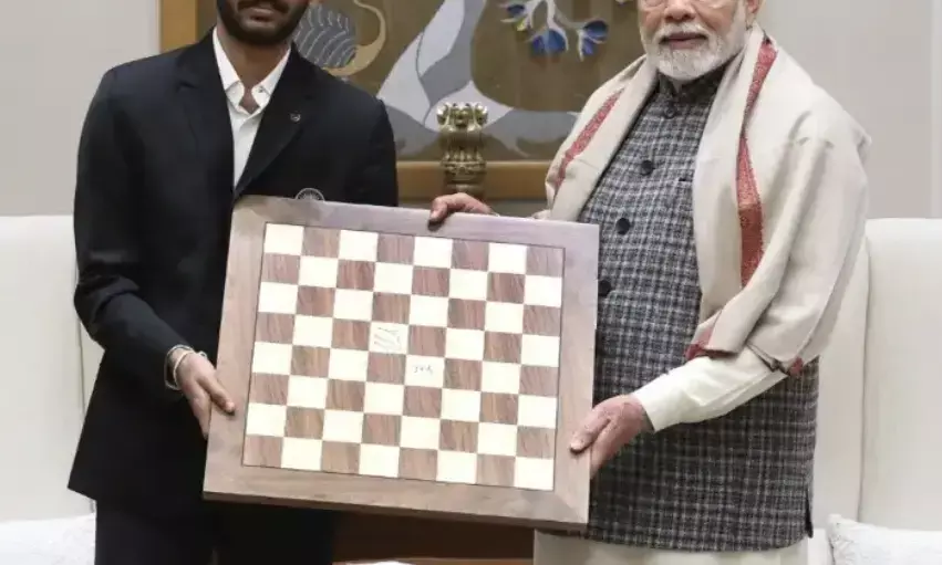 PM Modi meets youngest chess World Champion Gukesh D, receives original chessboard from his victory