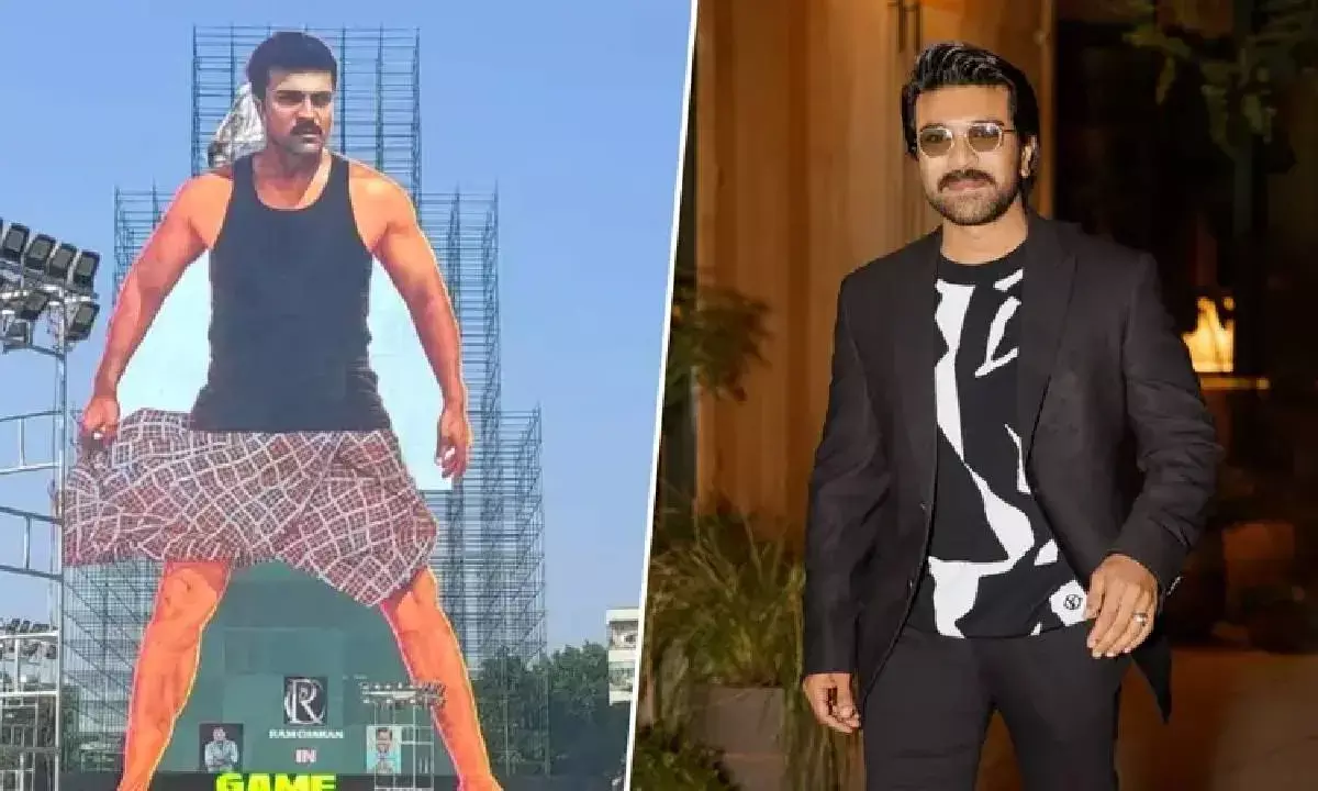 Actor Ram Charan’s 256-Foot Cutout in Vijayawada Enters Record Books