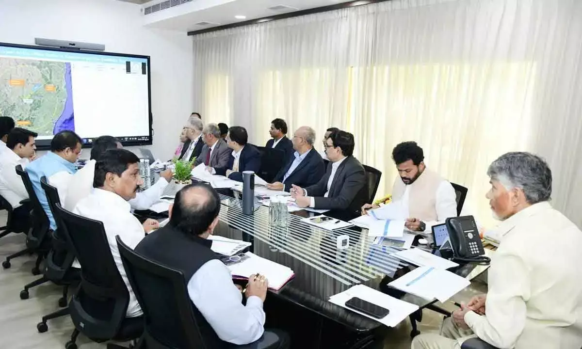 AP CM Naidu Reviews Work On G’varam, Bhogapuram Airports