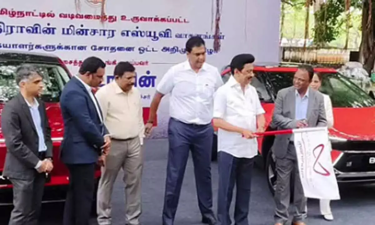 Stalin Launches Test Drive Of Electric SUV Designed, Developed In TN