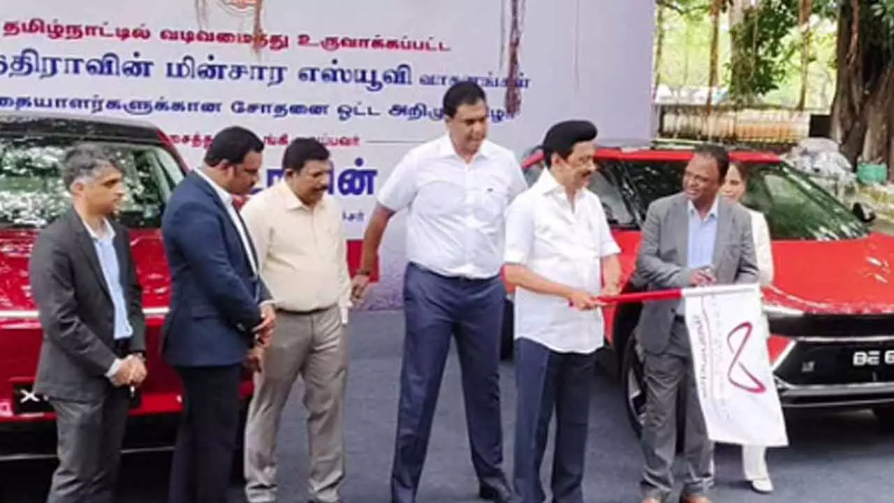 Stalin Launches Test Drive Of Electric SUV Designed, Developed In TN