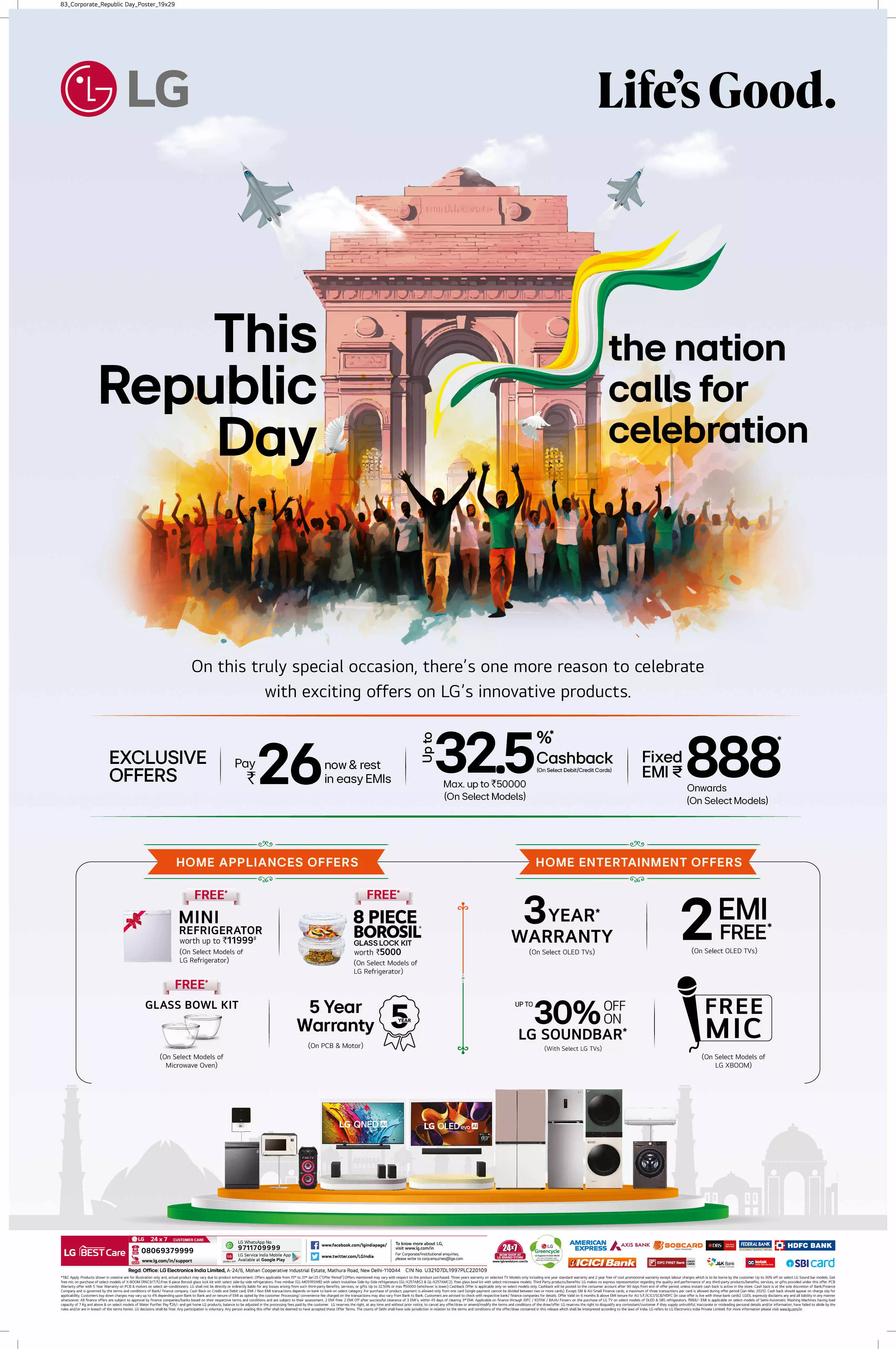 LG Launches ‘The Nation Calls For Celebration’ Campaign With Special Republic Day Offers LG Launches ‘The Nation Calls For Celebration’ Campaign With Special Republic Day Offers