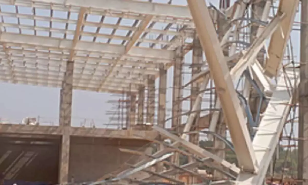 Part Of Under-Construction Terminal At Rjy Airport Collapses