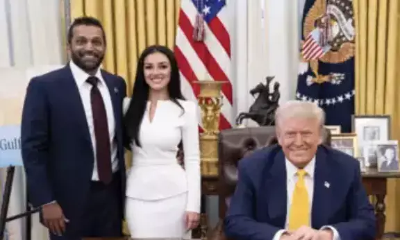 Alexis Wilkins admiring glance at Kash Patel goes viral at FBI swearing-in ceremony